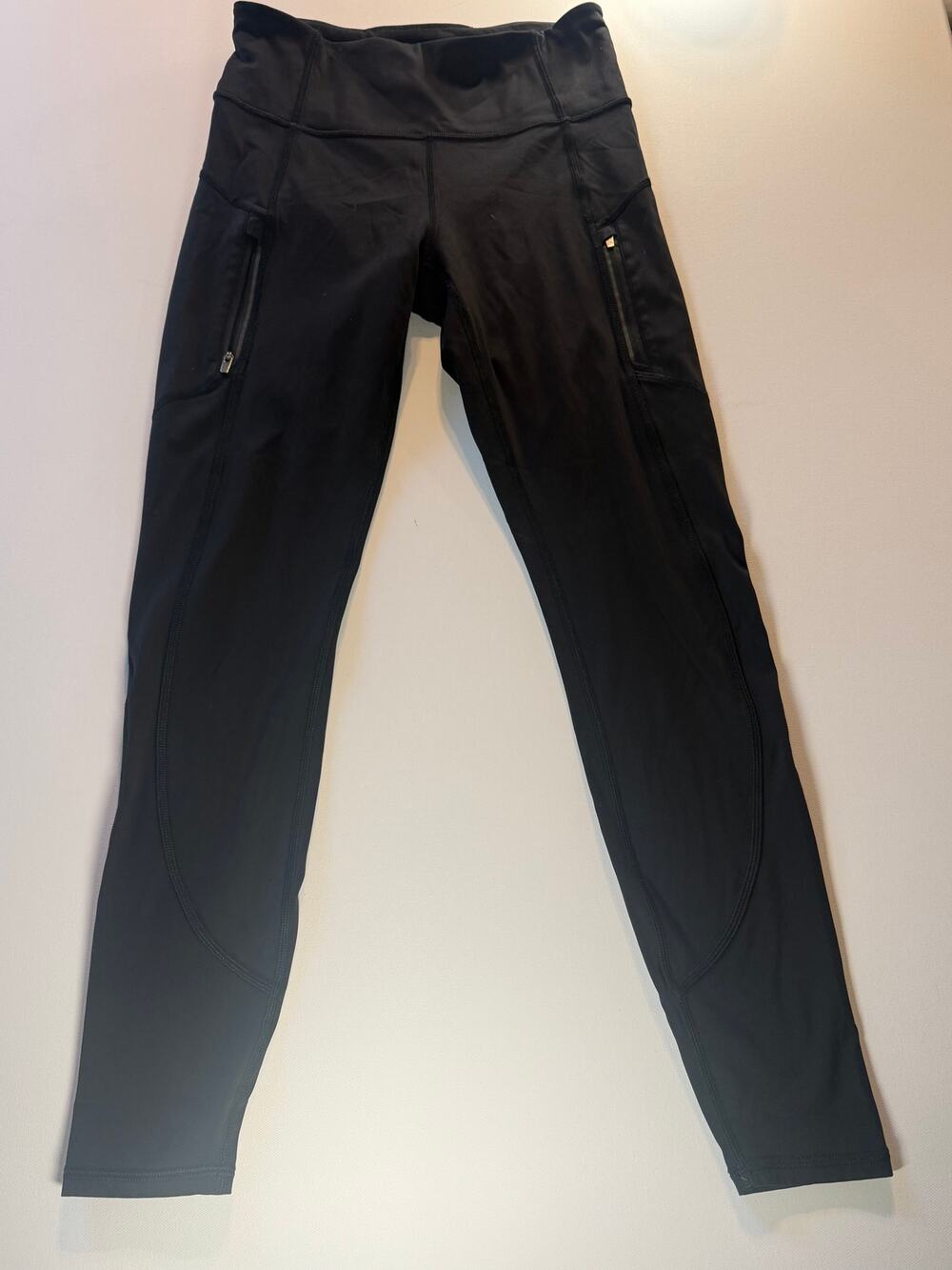 Athleta Rainier Tight Black Zip Pocket Leggings Womens XS